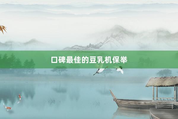 口碑最佳的豆乳机保举